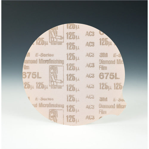 3M Diamond Microfinishing Film PSA Disc 675L 125 Mic 4″ x NH Die 400BB - Exact Tool & Supply
