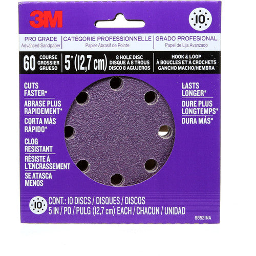 ‎3M Pro Grade Sanding Discs 88521NA-9-B 5″ × 8 Hole 60 grit - Exact Tool & Supply