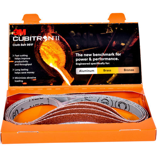 ‎3M Cubitron II Cloth Belt 784F 50+ YF-weight 12″ × 179-1/2″ Sine-lok Single-flex - Exact Tool & Supply