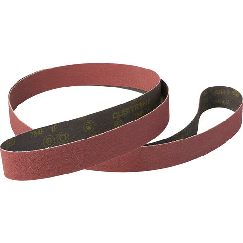 3M Cubitron ll Cloth Belt 784F 180+ YF-weight 4″ × 132″ Film-lok Single-flex - Exact Tool & Supply