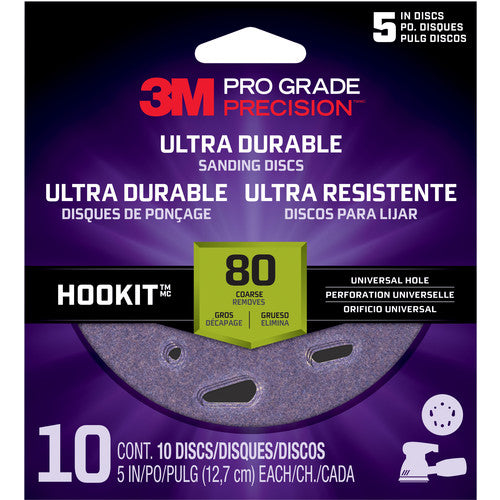 ‎3M Pro Grade Precision Ultra Durable Universal Hole Sanding Disc DUH580TRI-10I 5″ UH 80 - Exact Tool & Supply