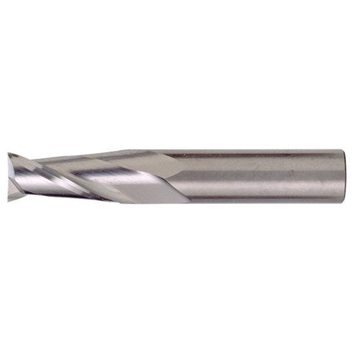 7/16″ × 7/16″ × 3″ × 6″ RHS / RHC Solid Carbide 2-Flute Square End Single End General Purpose End Mill - Bright - Exact Tool & Supply