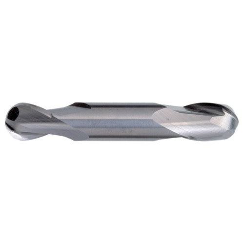 ‎1/16″ Dia. × 1/8″ Shank × 1/8″ DOC × 1-1/2″ OAL, Carbide Bright, Spiral , 2 Flute, CW Helix, Weldon, Ballnose End Mill - Exact Tool & Supply