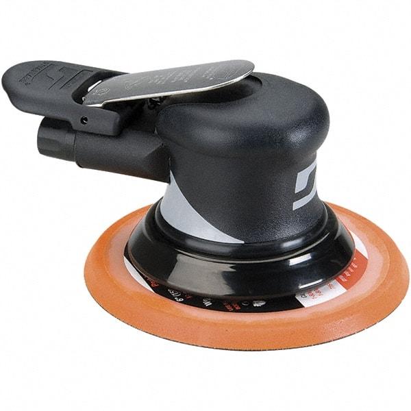 Dynabrade - 12,000 OPM, 18 CFM Air Consumption, Palm Air Orbital Sander - Round Pad, 1/4 NPT Inlet - Exact Tool & Supply