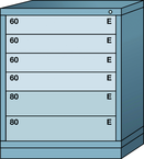 Midrange-Standard Cabinet - 6 Drawers - 30 x 28-1-4 x 37-3/16" - Single Drawer Access - Exact Tool & Supply