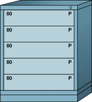 Midrange-Standard Cabinet - 5 Drawers - 30 x 28-1/4 x 37-3/16" - Single Drawer Access - Exact Tool & Supply