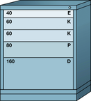 Midrange-Standard Cabinet - 5 Drawers - 30 x 28-1/4 x 37-3/16" - Multiple Drawer Access - Exact Tool & Supply