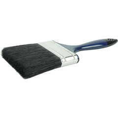 4″ Varnish Brush, Black China Bristle Fill, 3″ Trim Length, Blue Foam Handle - Exact Tool & Supply