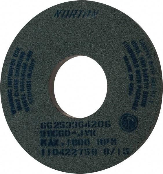 Norton - 14" Diam x 5" Hole x 1" Thick, J Hardness, 60 Grit Surface Grinding Wheel - Silicon Carbide, Type 1, Medium Grade, 1,800 Max RPM, Vitrified Bond, No Recess - Exact Tool & Supply