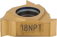 Seco - 11NR Internal Right Hand 18 NPT Laydown Threading Insert - Grade CP500, TiAlN/TiN Coated Carbide - Exact Tool & Supply