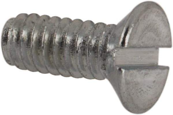 Value Collection - M2x0.40, 5mm OAL Slotted Drive Machine Screw - Flat Head, Grade 4.8 Steel, Zinc-Plated Finish, Without Washer - Exact Tool & Supply