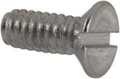 Value Collection - M2x0.40, 5mm OAL Slotted Drive Machine Screw - Flat Head, Grade 4.8 Steel, Zinc-Plated Finish, Without Washer - Exact Tool & Supply