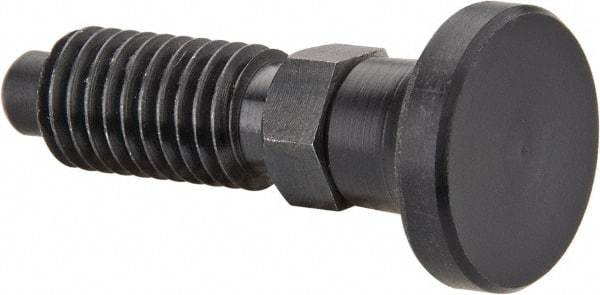 Gibraltar - M10x1.5, 20mm Thread Length, 0.236" Max Plunger Diam, 0.22 Lb Init to 2.02 Lb Final End Force, Knob Handle Plunger - Delrin Knob, 0.98" Body Length, 0.79" Length Under Head/Shoulder, 0.196" Plunger Projection - Exact Tool & Supply