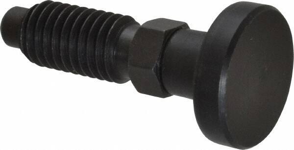 Gibraltar - 1/2-13, 1" Thread Length, 0.31" Max Plunger Diam, 0.5 Lb Init to 1.75 Lb Final End Force, Knob Handle Plunger - Delrin Knob, 1-1/4" Body Length, 1" Length Under Head/Shoulder, 1/4" Plunger Projection - Exact Tool & Supply