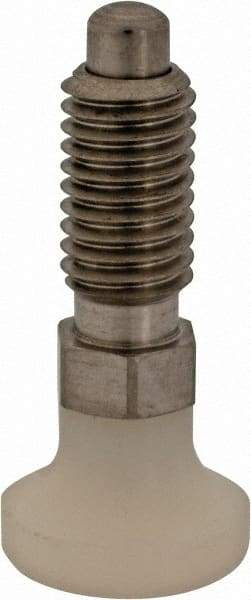 Gibraltar - M10x1.5, 20mm Thread Length, 0.236" Max Plunger Diam, 0.22 Lb Init to 2.02 Lb Final End Force, Knob Handle Plunger - Delrin Knob, 0.98" Body Length, 0.79" Length Under Head/Shoulder, 0.196" Plunger Projection - Exact Tool & Supply