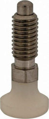 Gibraltar - M10x1.5, 20mm Thread Length, 0.236" Max Plunger Diam, 0.22 Lb Init to 2.02 Lb Final End Force, Knob Handle Plunger - Delrin Knob, 0.98" Body Length, 0.79" Length Under Head/Shoulder, 0.196" Plunger Projection - Exact Tool & Supply
