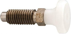 Gibraltar - M12x1.75, 25mm Thread Length, 0.314" Max Plunger Diam, 0.56 Lb Init to 1.8 Lb Final End Force, Knob Handle Plunger - Delrin Knob, 1.2" Body Length, 0.98" Length Under Head/Shoulder, 0.236" Plunger Projection - Exact Tool & Supply