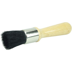 1″ Stencil Brush, China Bristle, 1-3/8″ Trim Length, Lacquered Wood Handle - Exact Tool & Supply