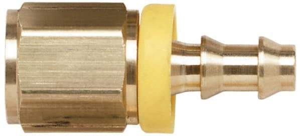 Coilhose Pneumatics - 1/2" ID 1/2 NPT Barbed Push On Female Connector - Brass - Exact Tool & Supply
