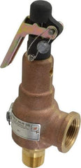 Midwest Control - 3/4" Inlet, 1" Outlet, ASME Safety Relief Valve - 135 Max psi, Bronze, 567 Cubic' per Min - Exact Tool & Supply