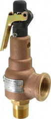 Midwest Control - 3/4" Inlet, 1" Outlet, ASME Safety Relief Valve - 150 Max psi, Bronze, 625 Cubic' per Min - Exact Tool & Supply