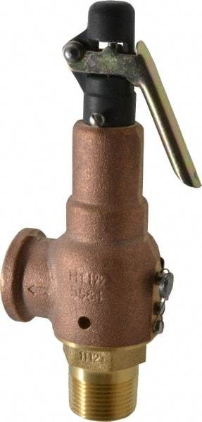 Midwest Control - 1" Inlet, 1" Outlet, ASME Safety Relief Valve - 150 Max psi, Bronze, 625 Cubic' per Min - Exact Tool & Supply