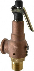 Midwest Control - 1" Inlet, 1" Outlet, ASME Safety Relief Valve - 150 Max psi, Bronze, 625 Cubic' per Min - Exact Tool & Supply