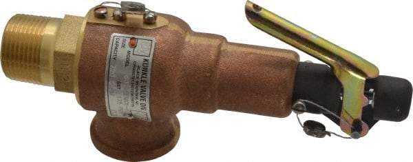 Midwest Control - 1" Inlet, 1" Outlet, ASME Safety Relief Valve - 175 Max psi, Bronze, 720 Cubic' per Min - Exact Tool & Supply