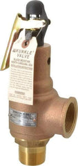 Midwest Control - 1-1/4" Inlet, 1-1/2" Outlet, ASME Safety Relief Valve - 150 Max psi, Bronze, 1,602 Cubic' per Min - Exact Tool & Supply