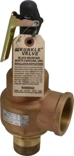 Midwest Control - 1-1/2" Inlet, 2" Outlet, ASME Safety Relief Valve - 150 Max psi, Bronze, 2,496 Cubic' per Min - Exact Tool & Supply