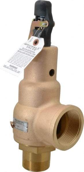 Midwest Control - 2" Inlet, 2-1/2" Outlet, ASME Safety Relief Valve - 150 Max psi, Bronze, 4,090 Cubic' per Min - Exact Tool & Supply