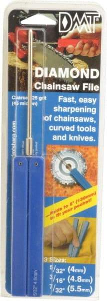 DMT - 9-1/2" OAL Coarse Round Chainsaw File Diamond File - 5/32" Wide x 5/32" Thick, 3-3/4 LOC, Blue, 325 Grit - Exact Tool & Supply