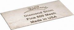 DMT - 2" Long x 1" Wide x 0.006" Thick, Diam ond Sharpening Stone - Rectangle, 600 Grit, Fine Grade - Exact Tool & Supply