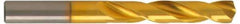 Guhring - 7.5mm 140° Solid Carbide Jobber Drill - TiN Finish, Right Hand Cut, Spiral Flute, Straight Shank, 87mm OAL, SU Point - Exact Tool & Supply