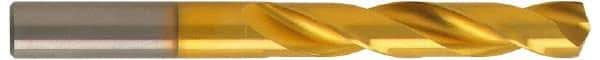 Guhring - 8.8mm 140° Solid Carbide Jobber Drill - TiN Finish, Right Hand Cut, Spiral Flute, Straight Shank, 98mm OAL, SU Point - Exact Tool & Supply