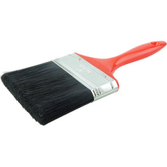4″ Industrial Varnish Brush, Black Polyester, 2-3/4″ Trim Length, Red Plastic Handle - Exact Tool & Supply