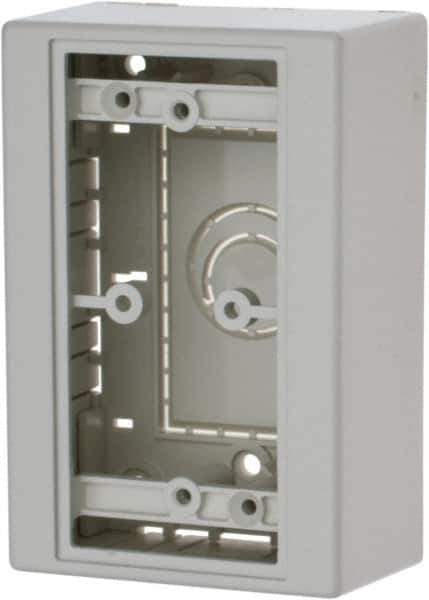 Hubbell Wiring Device-Kellems - 3-1/4 Inch Long x 1.78 Inch Wide x 4.9 Inch High, Rectangular Raceway Box - White, For Use with Nonmetallic PlugTrak, PL1 LANTrak , PP1 PremiseTrak, PW2 WallTrak Latching Raceways - Exact Tool & Supply