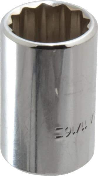 Blackhawk by Proto - 11/16", 1/2" Drive, Standard Hand Socket - 12 Points, 1-1/2" OAL, Chrome Finish - Exact Tool & Supply