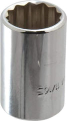Blackhawk by Proto - 11/16", 1/2" Drive, Standard Hand Socket - 12 Points, 1-1/2" OAL, Chrome Finish - Exact Tool & Supply