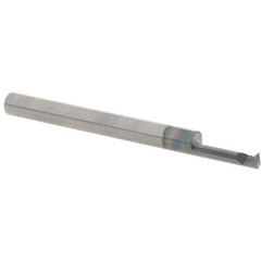 Scientific Cutting Tools - 0.3" Cutting Depth, 32 to 64 TPI, 0.09" Diam, Internal Thread, Solid Carbide, Single Point Threading Bar - AlTiN+ Finish, 1-1/2" OAL, 1/8" Shank Diam, 0.025" Projection from Edge, 60° Profile Angle - Exact Tool & Supply