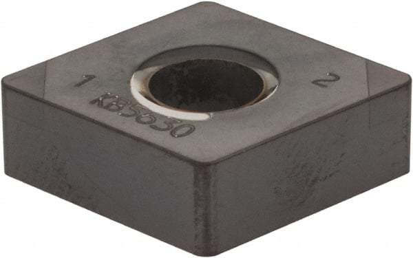 Kennametal - CNGA432 MT Grade KB5630 PCBN Turning Insert - AlTiN Finish, 80° Diamond, 1/2" Inscr Circle, 3/16" Thick, 1/32" Corner Radius - Exact Tool & Supply