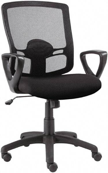 ALERA - 23-5/8" High Office/Managerial/Executive Chair - 20" Wide x 19" Deep, Fabric Mesh Seat, Black - Exact Tool & Supply
