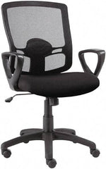 ALERA - 23-5/8" High Office/Managerial/Executive Chair - 20" Wide x 19" Deep, Fabric Mesh Seat, Black - Exact Tool & Supply