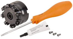 Kennametal - 76.2mm Cut Diam, 6mm Max Depth, 1" Arbor Hole, 8 Inserts, RP.T 1204... Insert Style, Indexable Copy Face Mill - BMD300 Cutter Style, 28,100 Max RPM, 2 High, Through Coolant, Series KSRM - Exact Tool & Supply