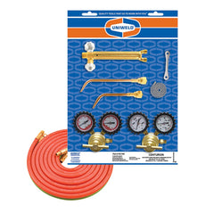 Made in USA - Oxygen/Acetylene Torch Kits; Type: Brazing & Welding Outfit ; Welding Capacity: 1/4 (Inch); Maximum Heating Capacity: 5600?F ; Contents: Welding Handle 71; Oxygen Regulator RO100; Fuel Gas Regulator RMC100; Welding Brazing Tip TYPE17-0; TYP - Exact Tool & Supply