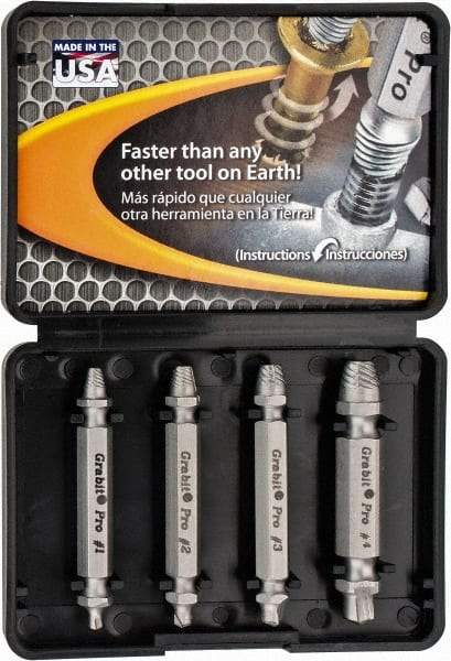 Alden - 4 Piece Bolt & Screw Extractor Set - 3/8" Drive - Exact Tool & Supply
