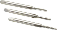 Cleveland - #2-56 UNC, 3 Flute, Bottoming, Plug & Taper, Bright Finish, High Speed Steel Tap Set - Right Hand Cut, 44.45mm OAL, 0.44" Thread Length - Exact Tool & Supply