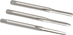 Cleveland - #4-40 UNC, 3 Flute, Bottoming, Plug & Taper, Bright Finish, High Speed Steel Tap Set - Right Hand Cut, 1-7/8" OAL, 0.31" Thread Length - Exact Tool & Supply
