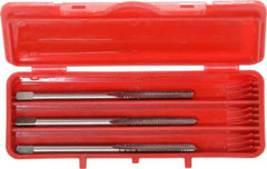 Cleveland - #6-32 UNC, 3 Flute, Bottoming, Plug & Taper, Bright Finish, High Speed Steel Tap Set - Right Hand Cut, 50.8mm OAL, 0.38" Thread Length - Exact Tool & Supply