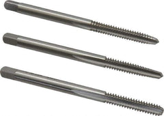 Cleveland - #6-32 UNC, 3 Flute, Bottoming, Plug & Taper, Bright Finish, High Speed Steel Tap Set - Right Hand Cut, 50.8mm OAL, 0.38" Thread Length - Exact Tool & Supply